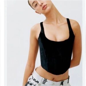 With Jean Cindy Corset Black Velvet Top